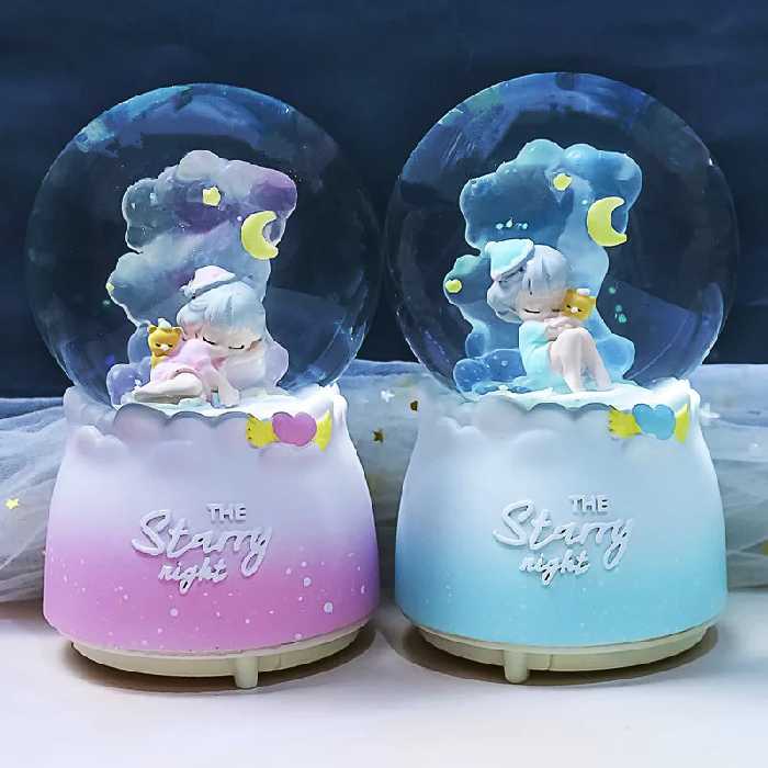 گوی موزیکال پمپی و چراغدار طرح دختر