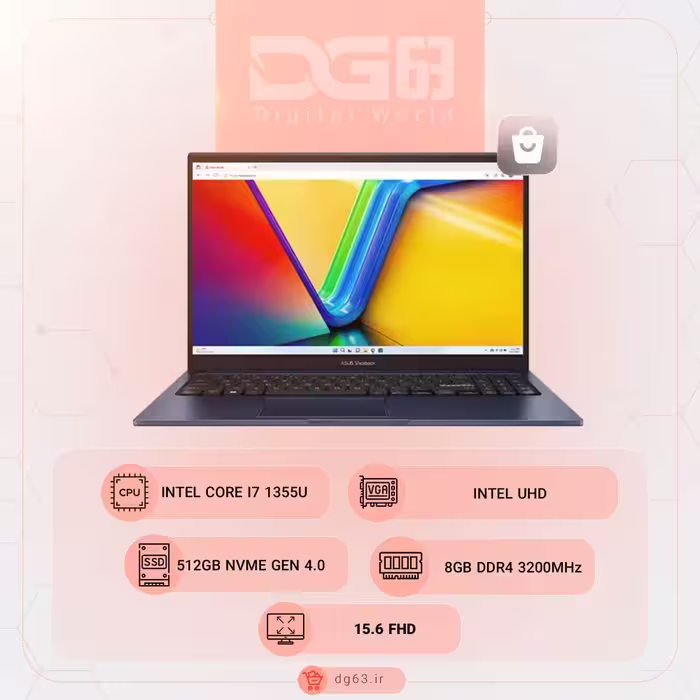 لپ تاپ 15.6 اینچی ایسوس مدل Vivobook X1504VA پردازنده Core i7 1355U