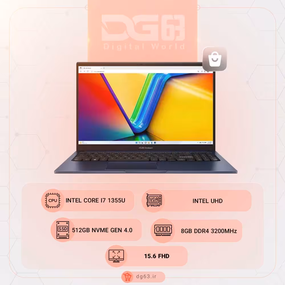 قیمت و خرید ایسوس 1504VA قیمت و خرید لپ تاپ ایسوس ASUS Vivobook X1504VA i7 - دیجی 63