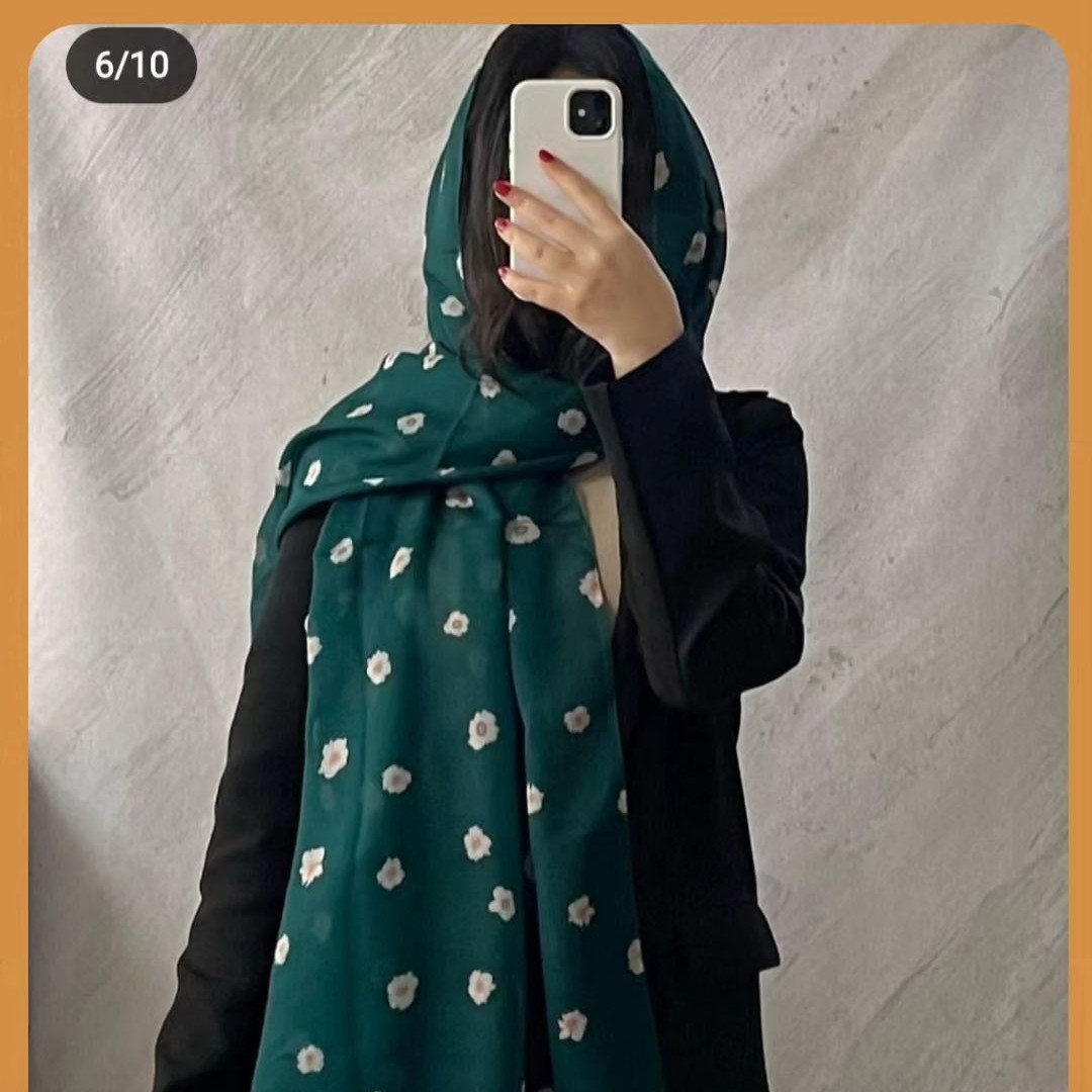 شال سبز گلدار تابستونه
