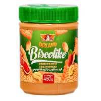 کرم بیسکوییت با کره بادام زمینی شیررضا حجم 450 گرمی