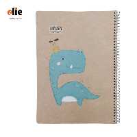 دفتر 60 برگ ایمان جلد کرافت طرح دایناسور