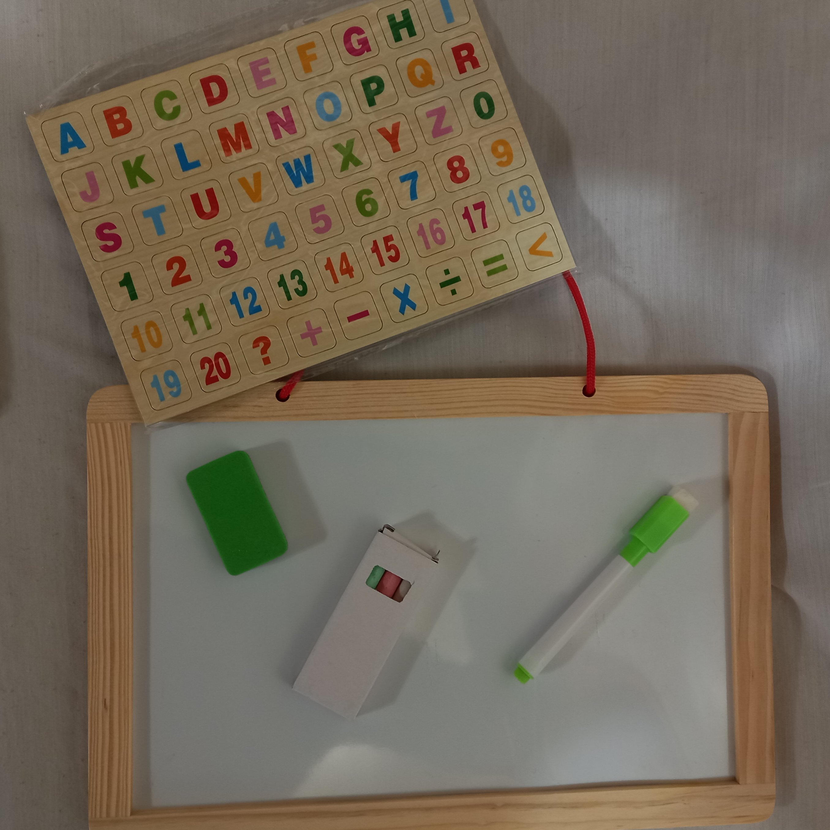 تخته وایت برد مغناطیسی آهنربایی دوطرفه همراه با ماژیک و تخته پاکن و گچ