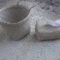 ست سطل و دستمال کاغذی حصیری