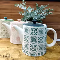 قوری طرح دار سرامیک رنگی چین