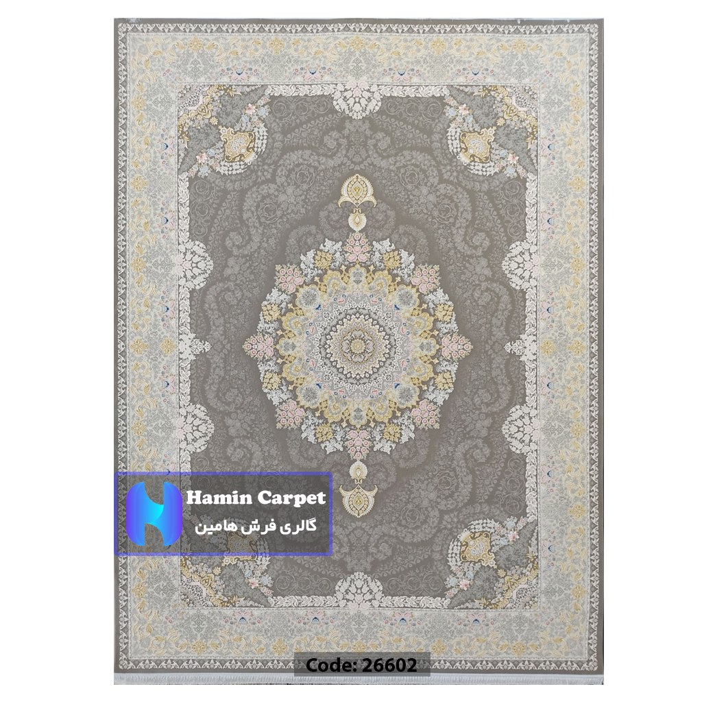 فرش 12 متری 1200 شانه تراکم 3600 نخ اکلریک گل برجسته کد AR26602