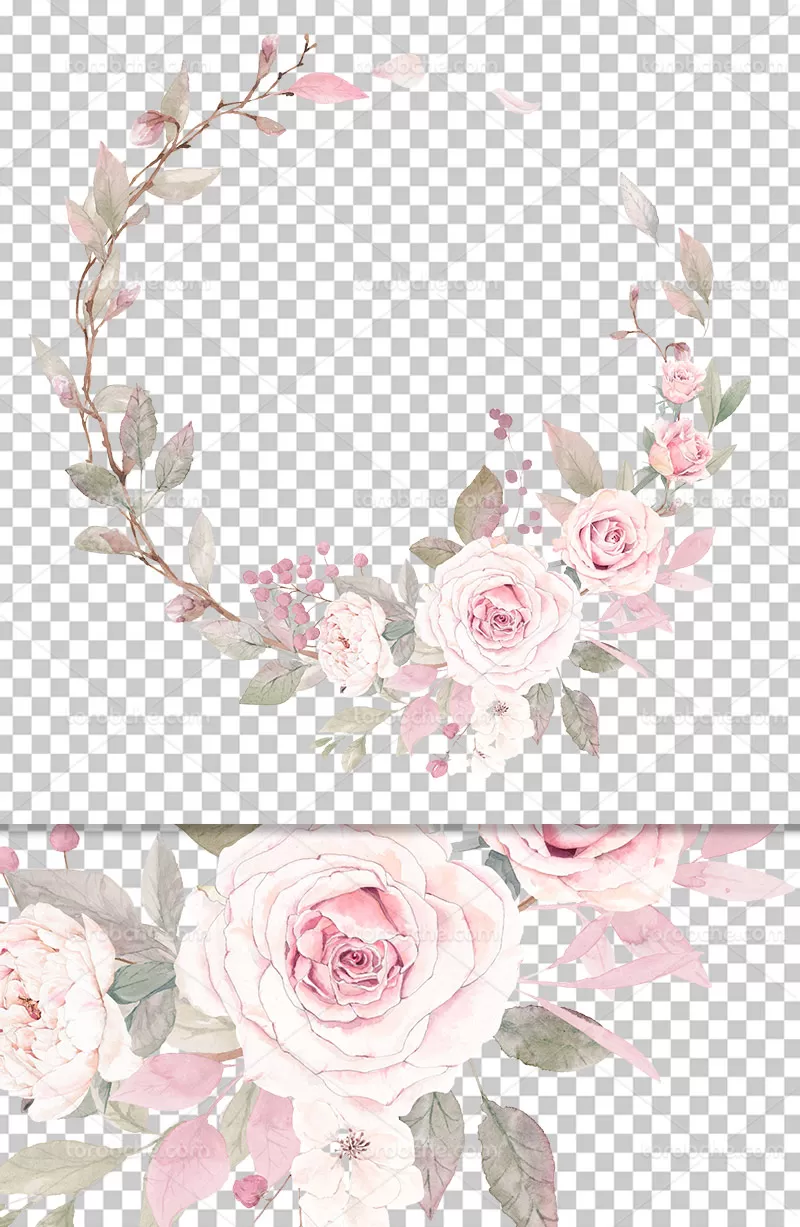 عکس دوربری کادر گل صورتی | گرافیک با طعم تربچه