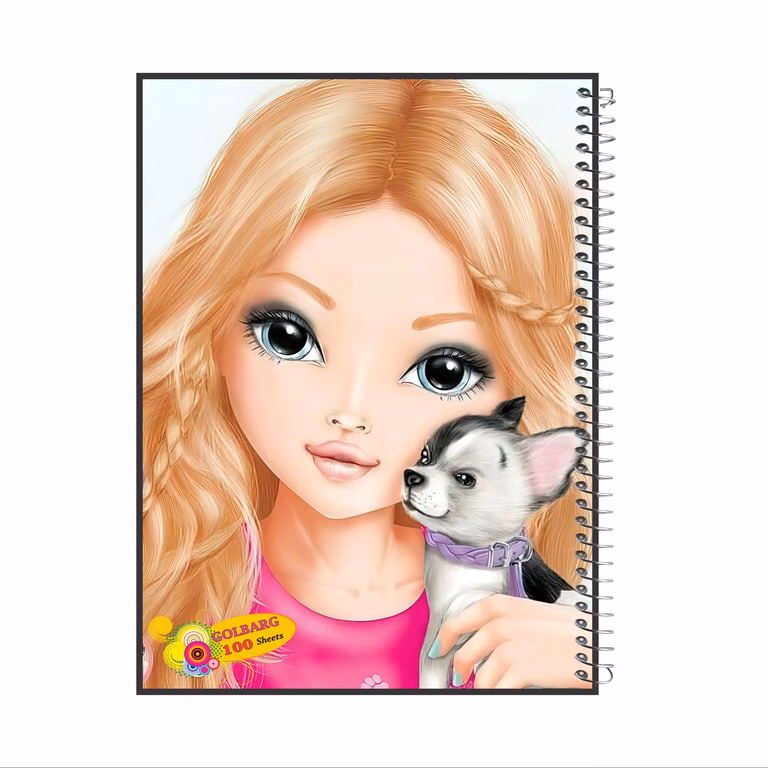 دفتر مشق  100 برگ طرح دختر چشم سبز جلد گلاسه کد 738