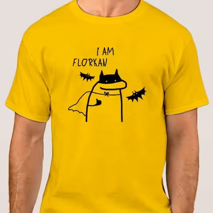 تیشرت بامزه بتن من با طرح استیکر فلورک