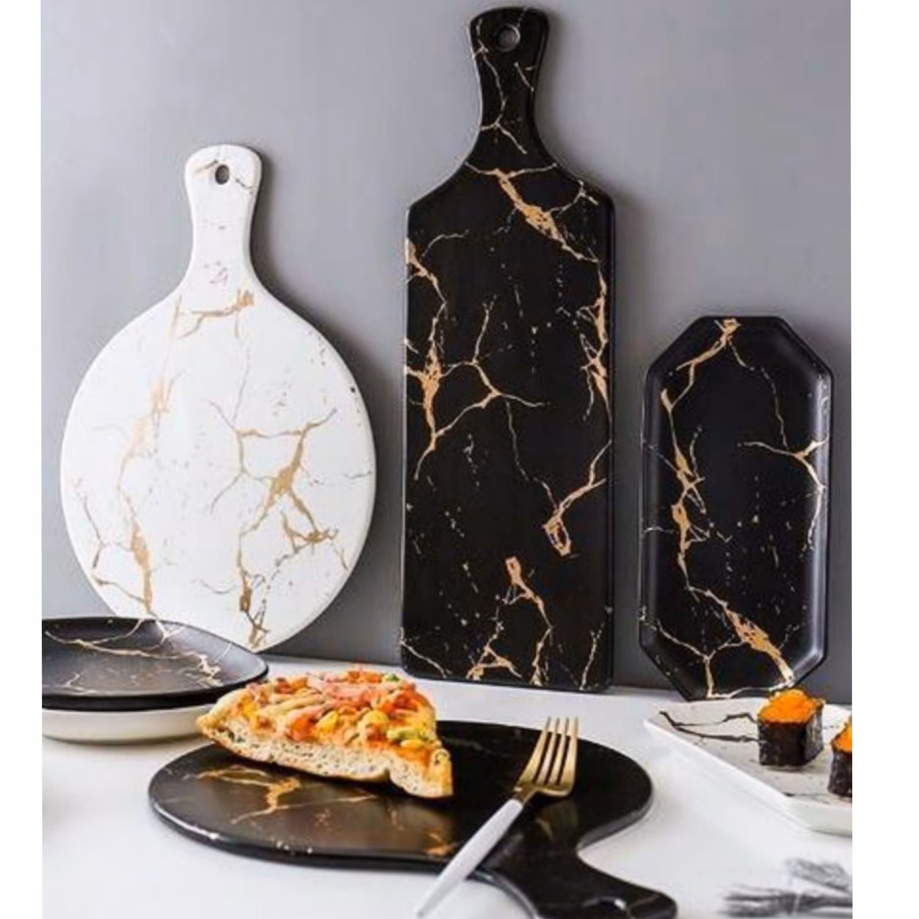 تخته سرو و پذیرایی چوبی طرح مرمر