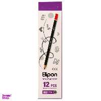 مداد مشکی الیپون (Elipone) مدل کلاسیک شش گوش کد 8110001 بسته 12 عددی