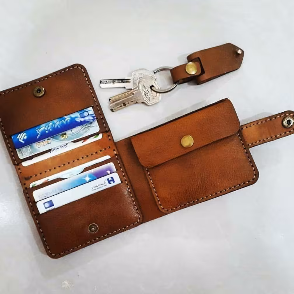 کیف پول و جا کارتی چرم طبیعی