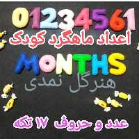 ماهگرد نوزاد تم عکس تولد  عدد و حروف نمدی (17 تکه)