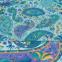 پترن بته جقه ای فیروزه ای رنگ | گرافیک با طعم تربچه