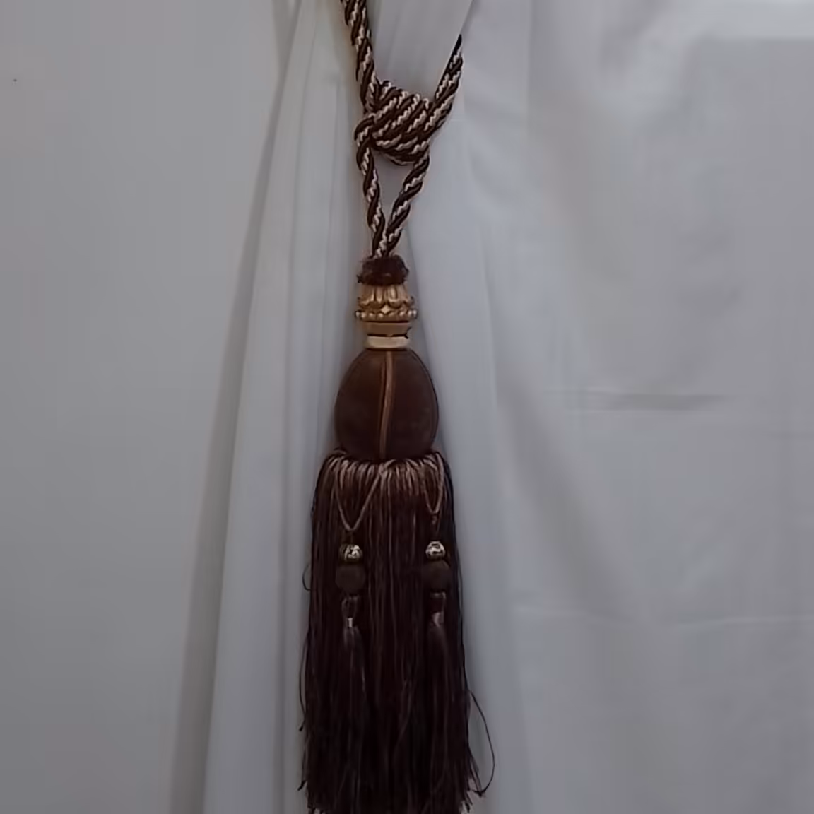 لوازم پرده،پرده جمع کن کد 35،رنگ کرم قهوه ای،درجه یک