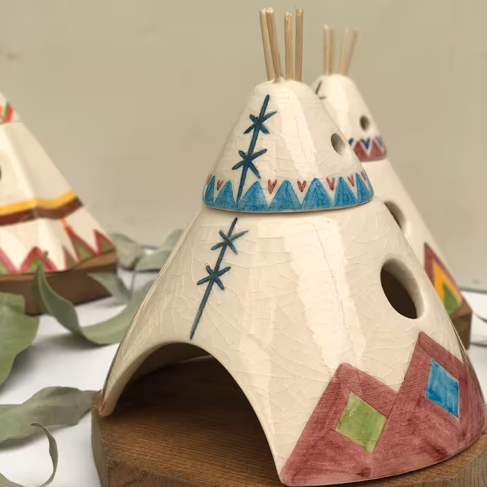 اسانس سوز طرح چادر سرخپوستی سرامیکی (دست ساز ایرانی)