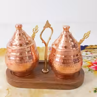 جا ادویه مسی زنجان مدل دوتایی مناسب مربا و عسل