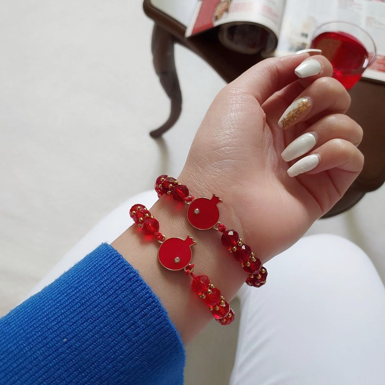 دستبند انار  کریستال