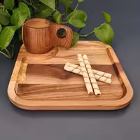  زیر لیوانی  جنس چوب فینگر جوینت گردو