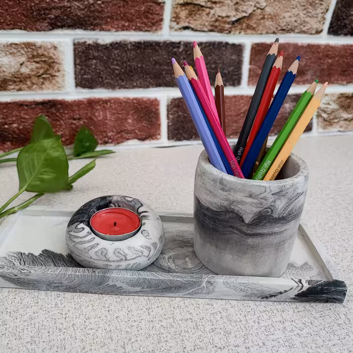 ست سه تیکه سنگی جاوارمری سینی پاسماوری صنایع دستی سنگی اکسسوری سنگی کادو بالا