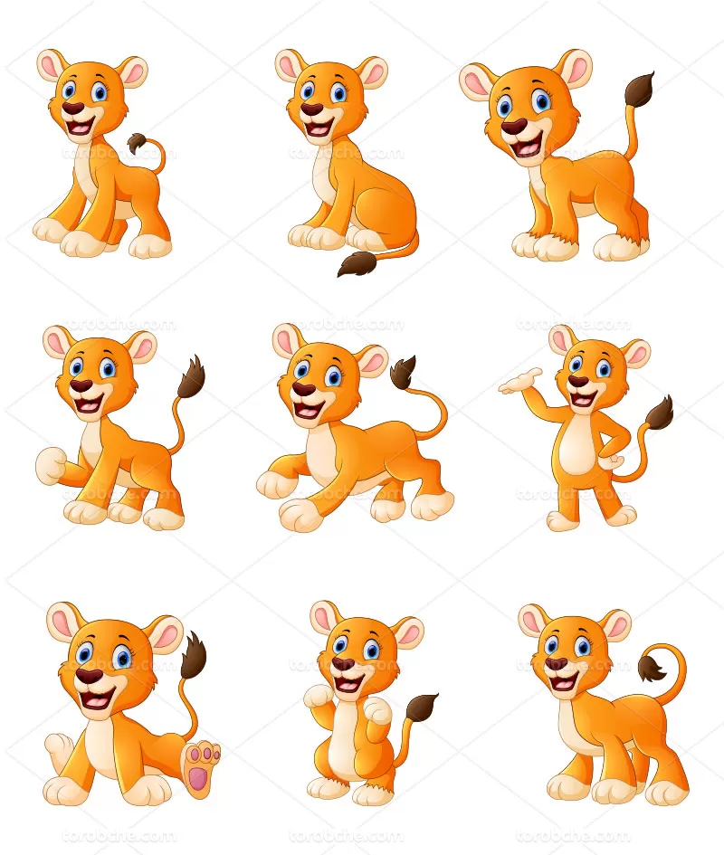 وکتور کارتونی شیر | گرافیک با طعم تربچه
