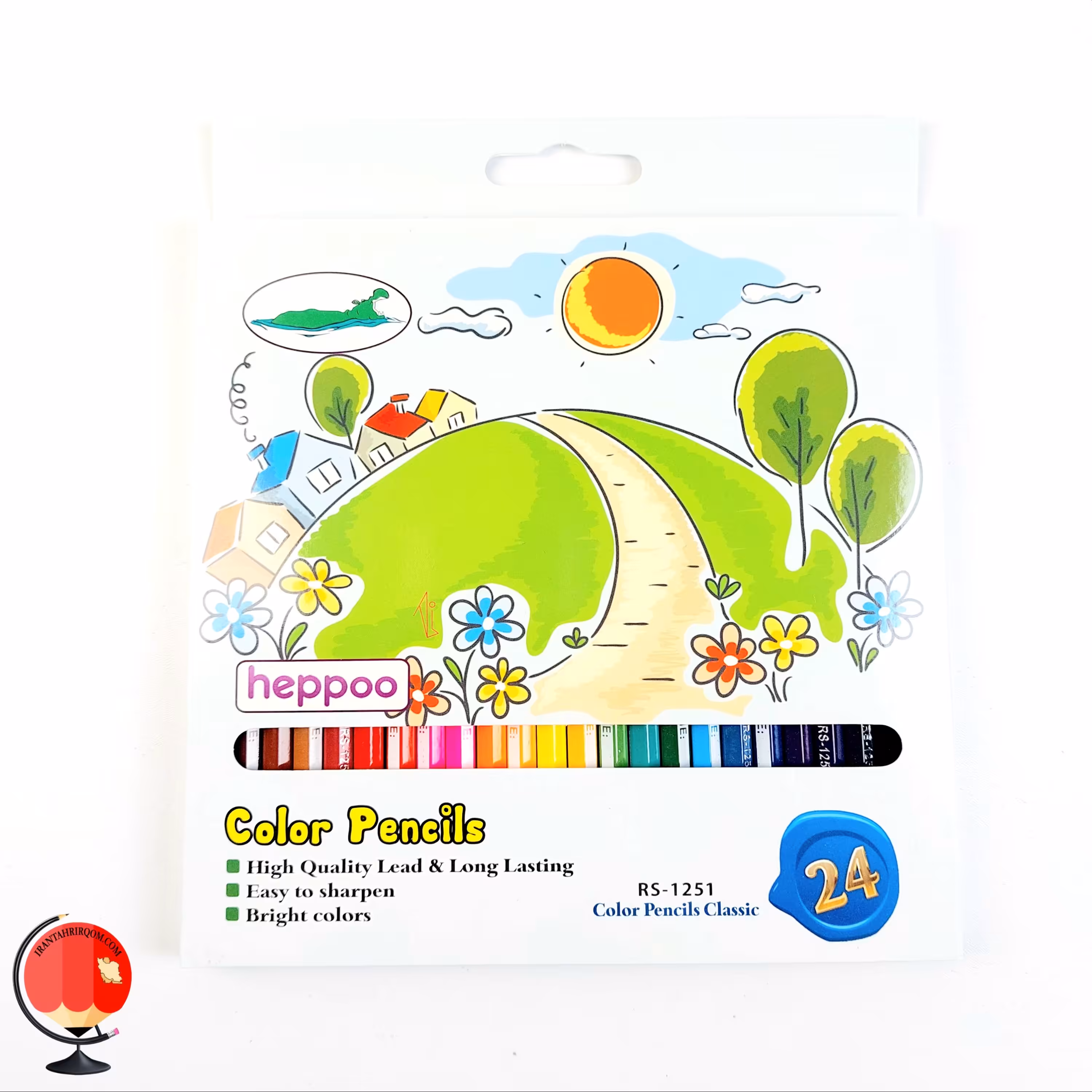 مداد رنگی 24 رنگ هیپو جعبه مقوا طرح طبیعت کد 1435