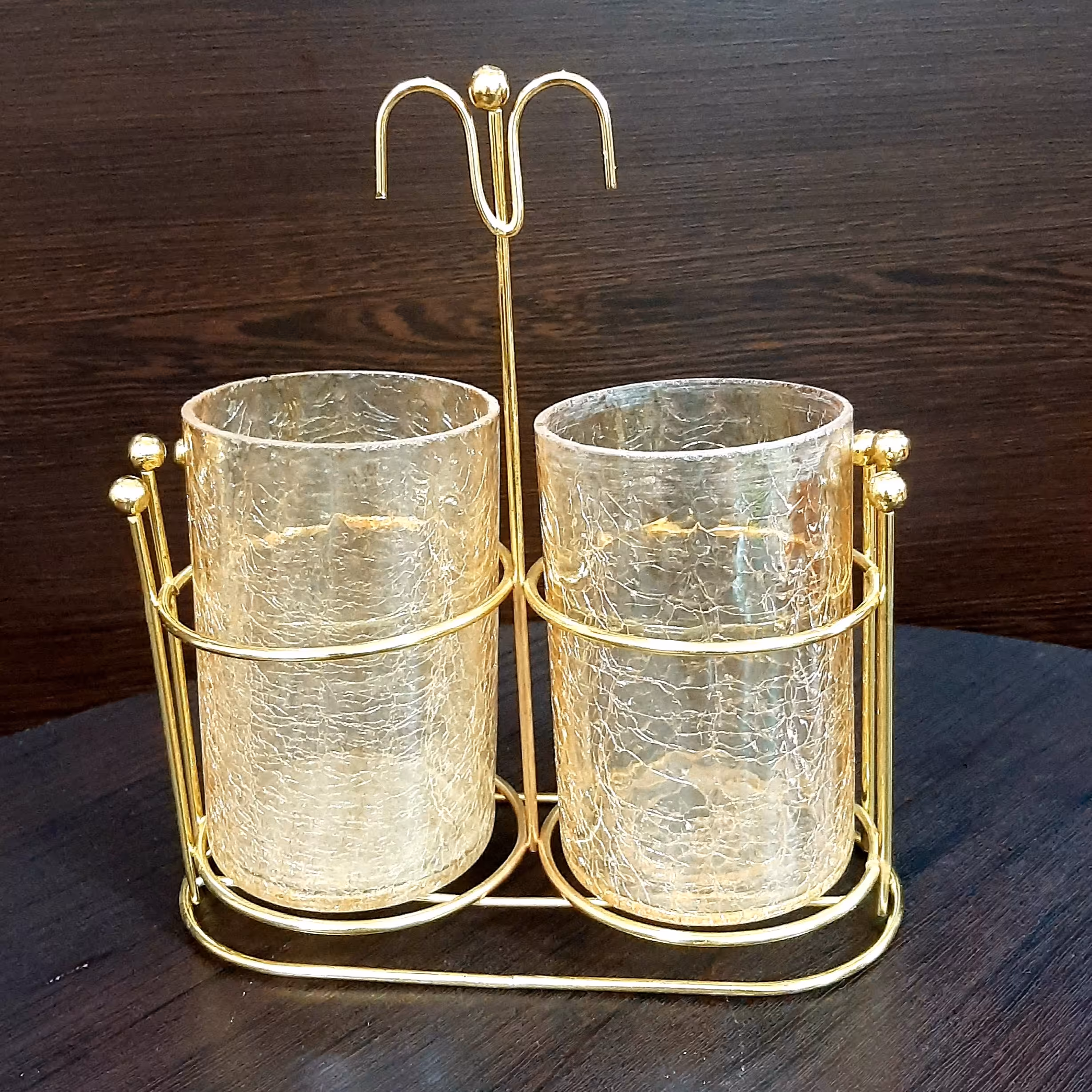 جاقاشقی شیشه ترک دار طلایی غرفه نارنجی