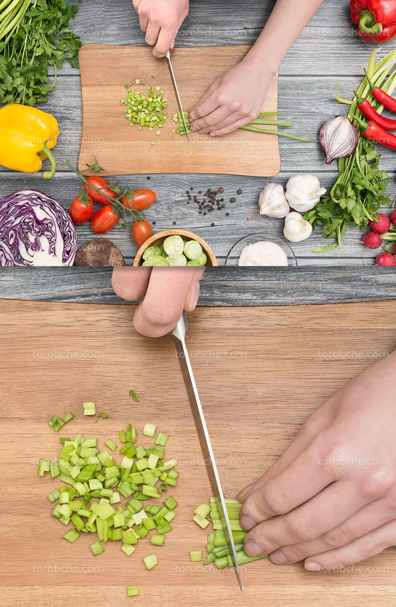 عکس خرد کردن سبزیجات | گرافیک با طعم تربچه