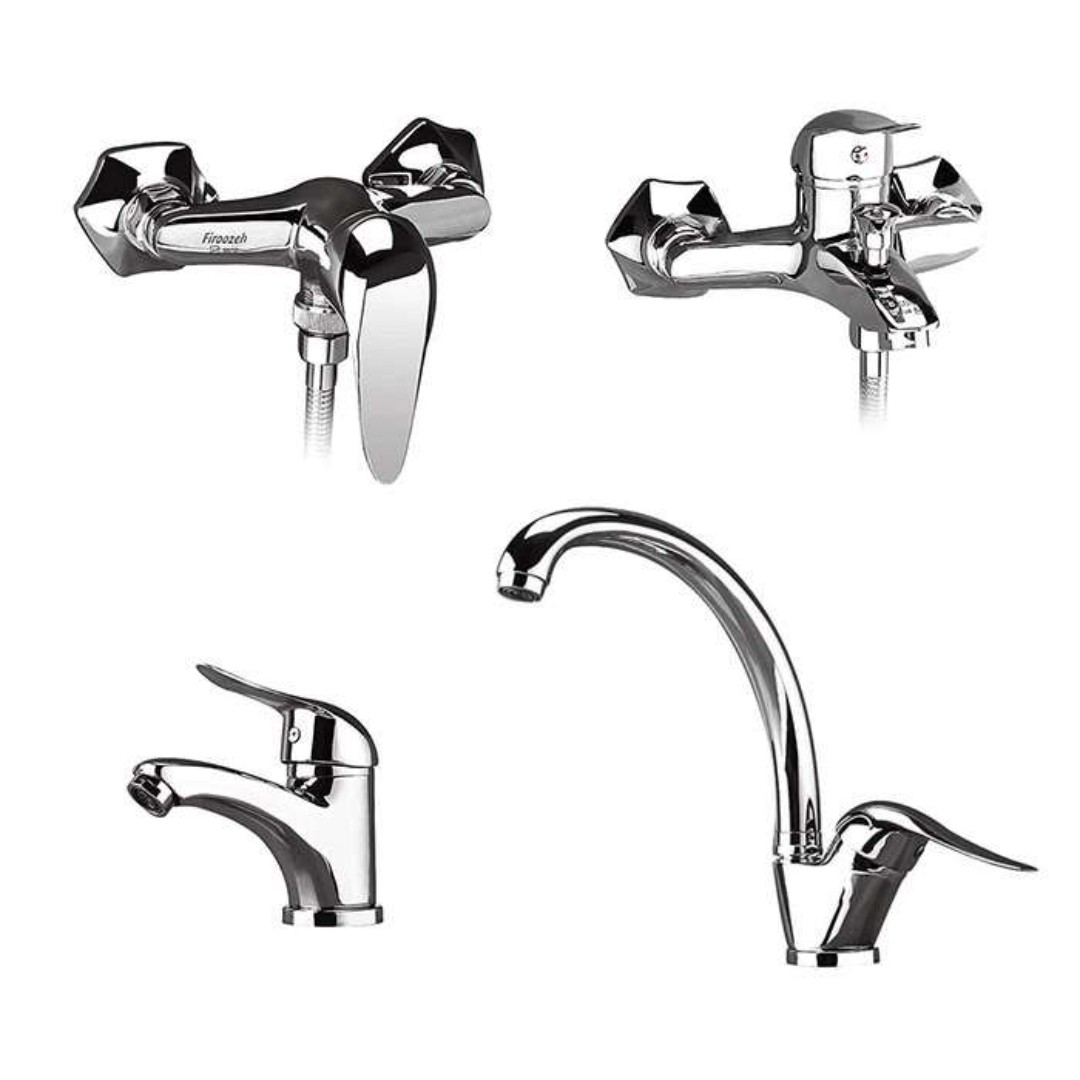 شیرآلات  دست کامل  رنگ کروم(هزینه ارسال پس کرایه میشود)