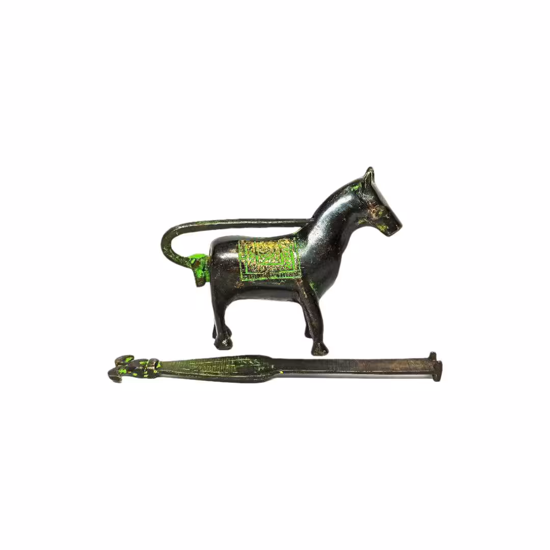 قفل برنجی هندی حیوانات مدل اسب کار دست