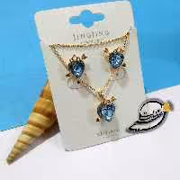 نیم ست برند Xuping مدل JingJing از جنس مس و روکش طلا بسیار زیبا با کریستال سوارسکی Swarovski تراش خورده اصلی کد 13