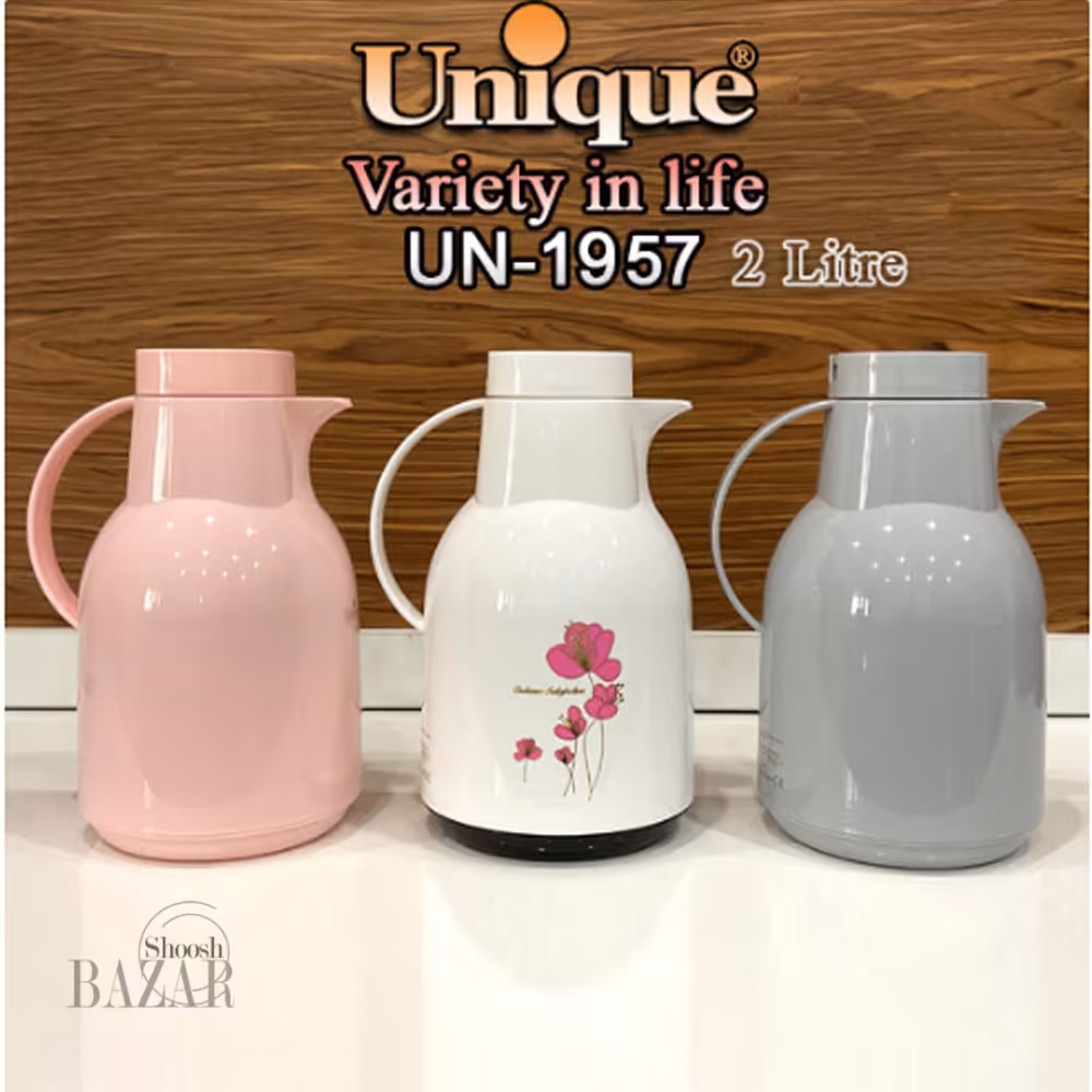 فلاسک 2 لیتر شیشه صورتی پنگوئن یونیک کد 1957