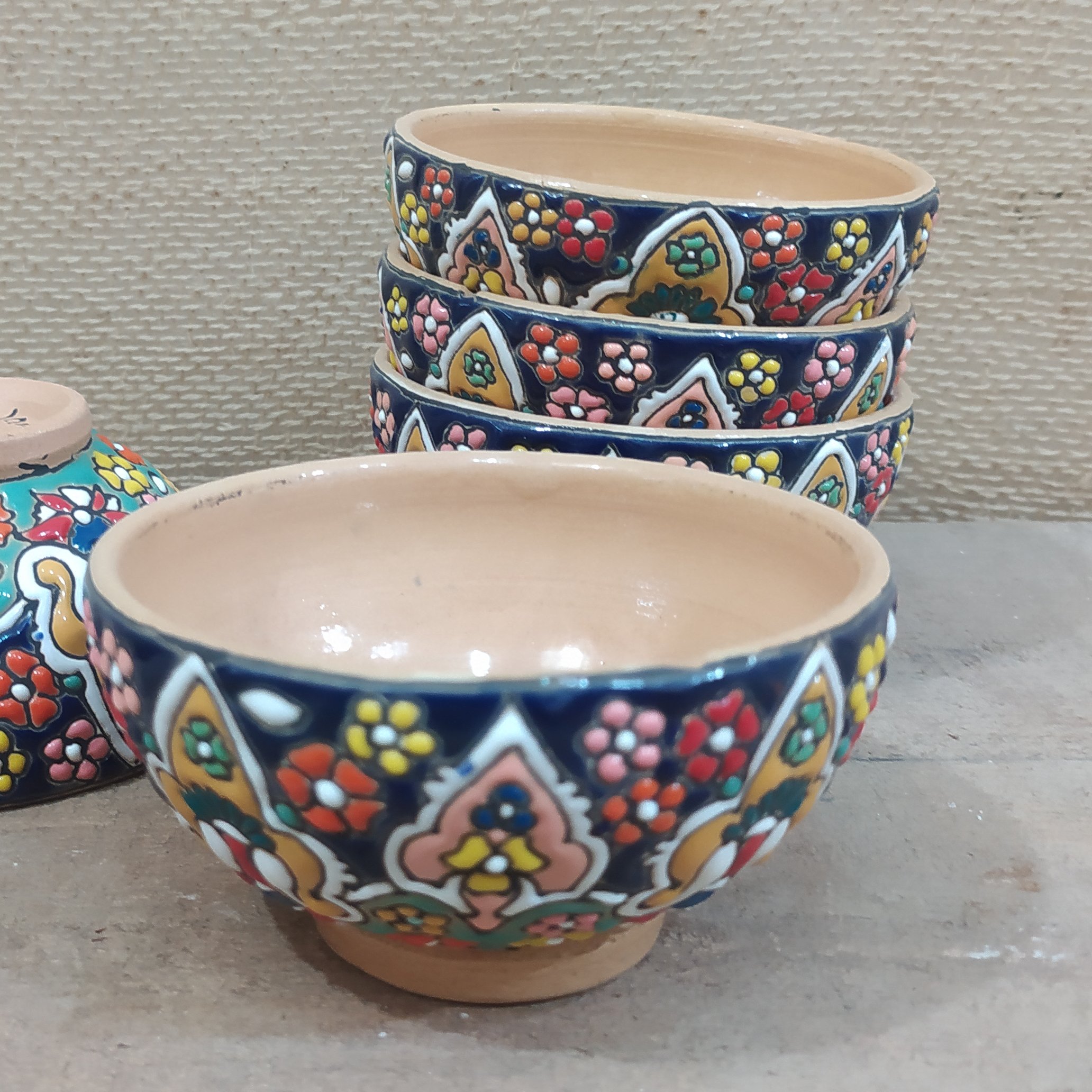 کاسه آجیل خوری سفال میناکاری