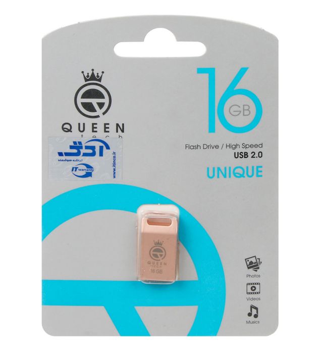 فلش مموری کوئین مدل UNIQUE USB 2.0 ظرفیت 16 گیگابایت