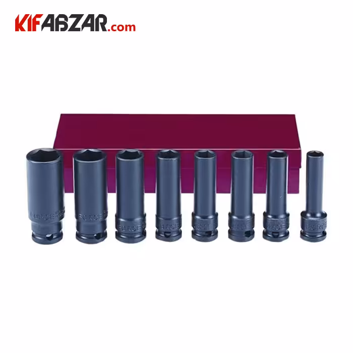 جعبه بکس 6 گوش فشار قوی 3/8 اینچ بلند 8 پارچه فورس مدل 3084