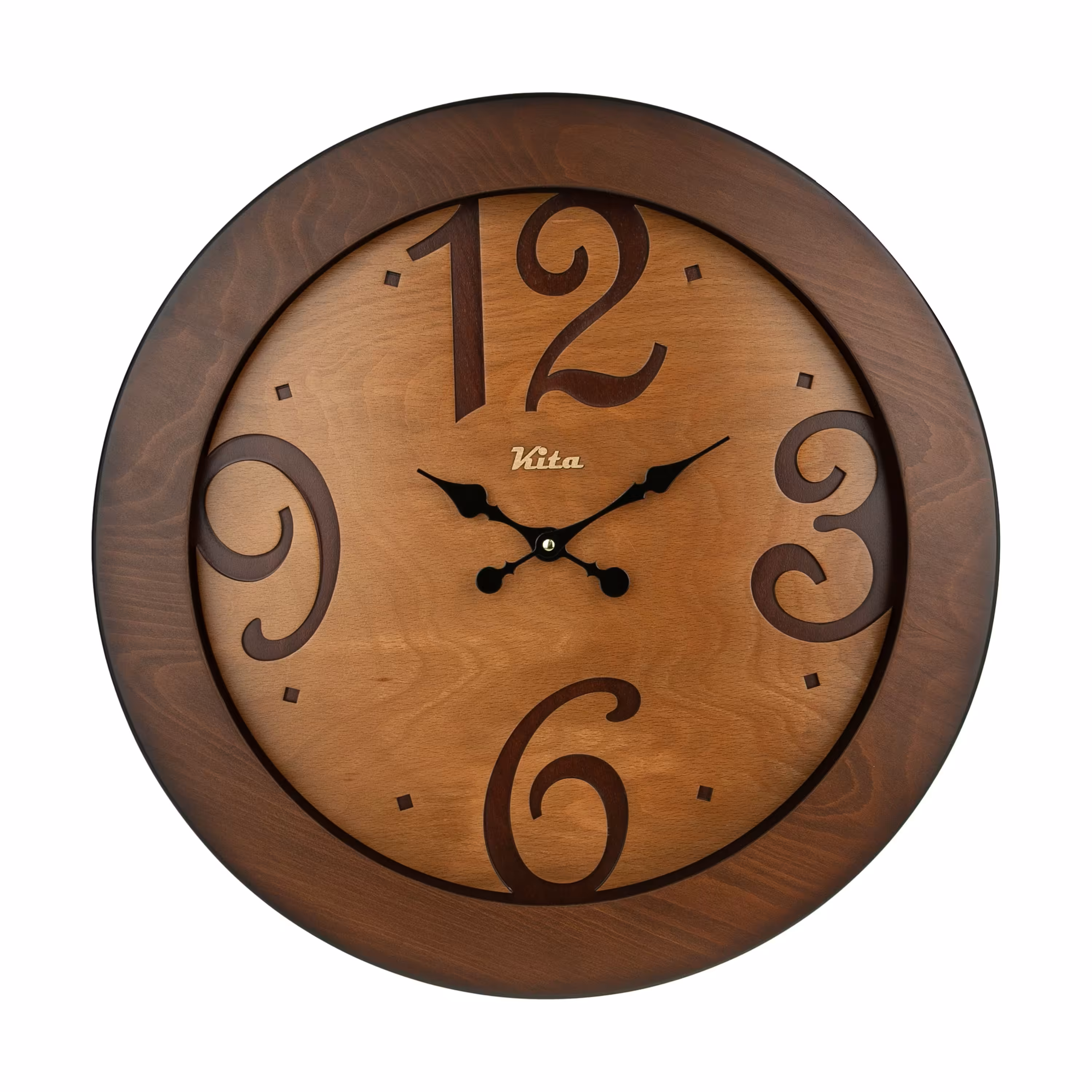 ساعت دیواری چوبی مدل کیتا رویال کد CKS 605-C60 - (قطر 60 cm)