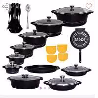 سرویس قابلمه mgSبرند معروف خوش کیفیت قالب ایتالیا پوشش داخل گرانیتی با ضمانت نامه شرکت مهر جام سدید فولترین سرویس 