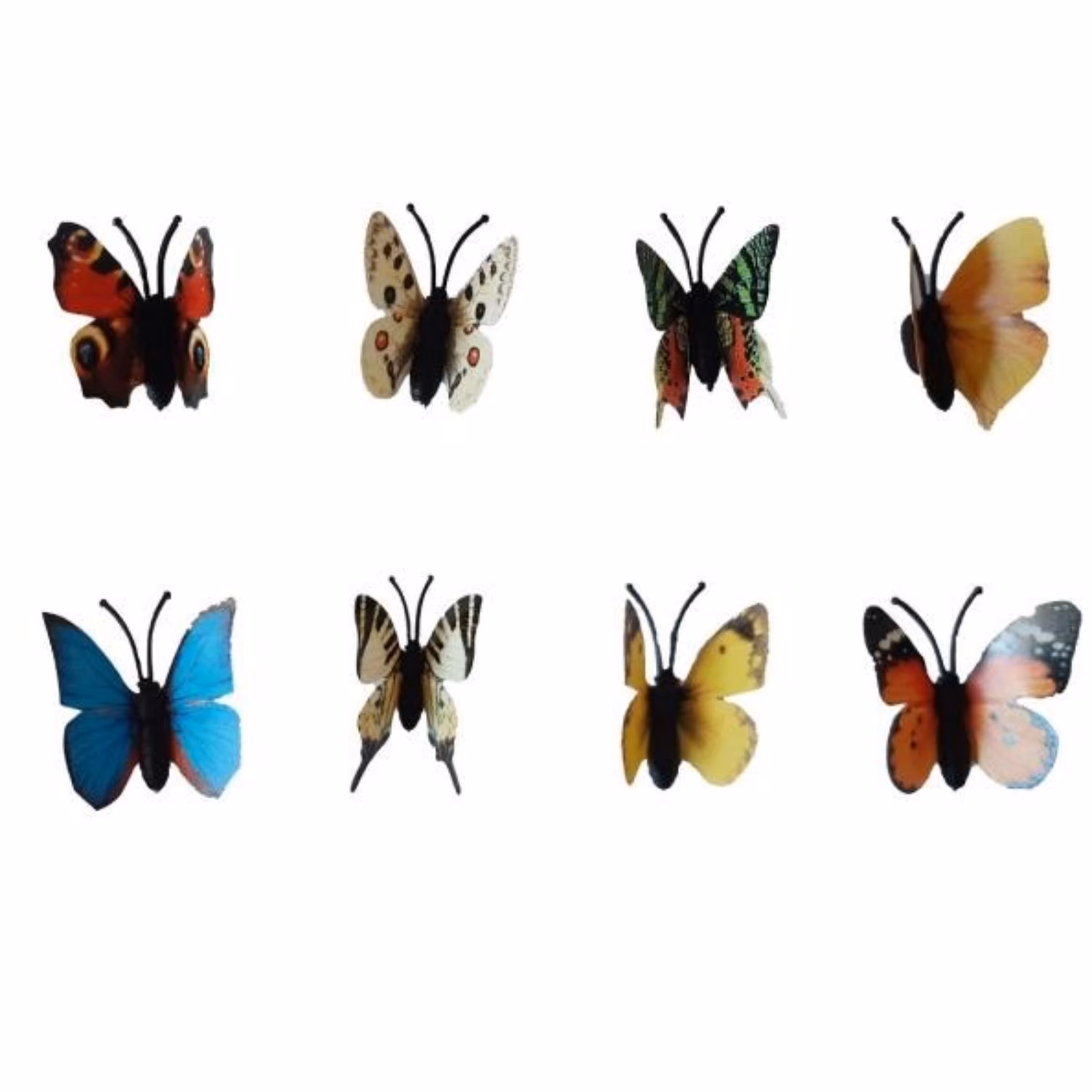 پروانه تزیین کیک مجموعه 8 عددی در رنگهای متنوع