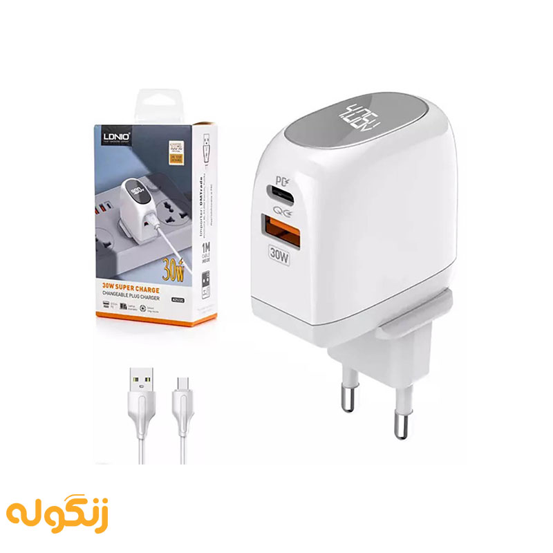 شارژر سریع الدینیو مدل LDNIO A2522c - زنگوله