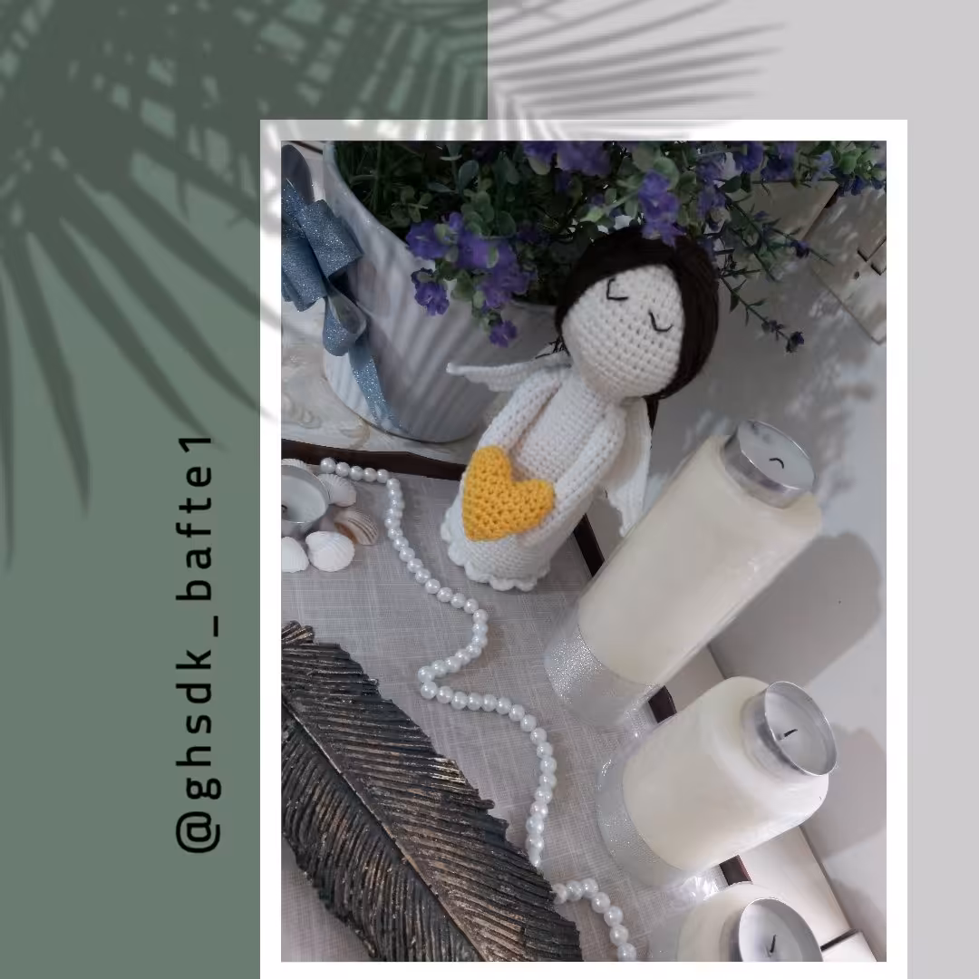 عروسک بافتنی دست بافت فرشته بالدار