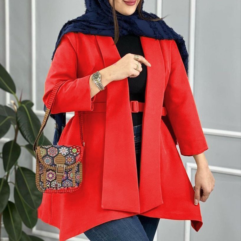 مانتو زنانه مازراتی کمربند دار مانتو مازراتی در رنگنبندی متنوع و ارسال فوری