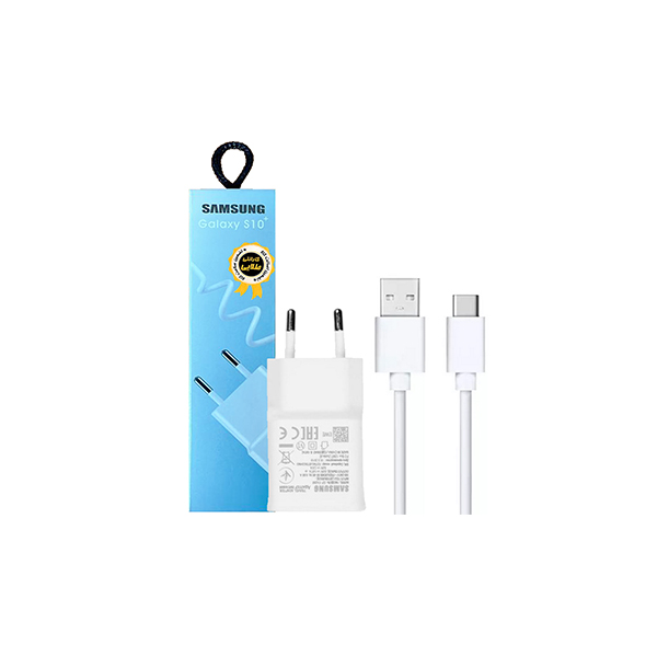 شارژ سامسونگ با کابل تایپ C گرید A  آبی