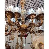 لوستر نازگل  5شاخه 10 شعله نسکافه ای