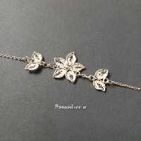 دستبند نقره ملیله  گل ستاره برگ ظریف نیم ست