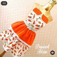 پیشبند دو دامنه کتان نخ گل برجسته شاد و جذاب 