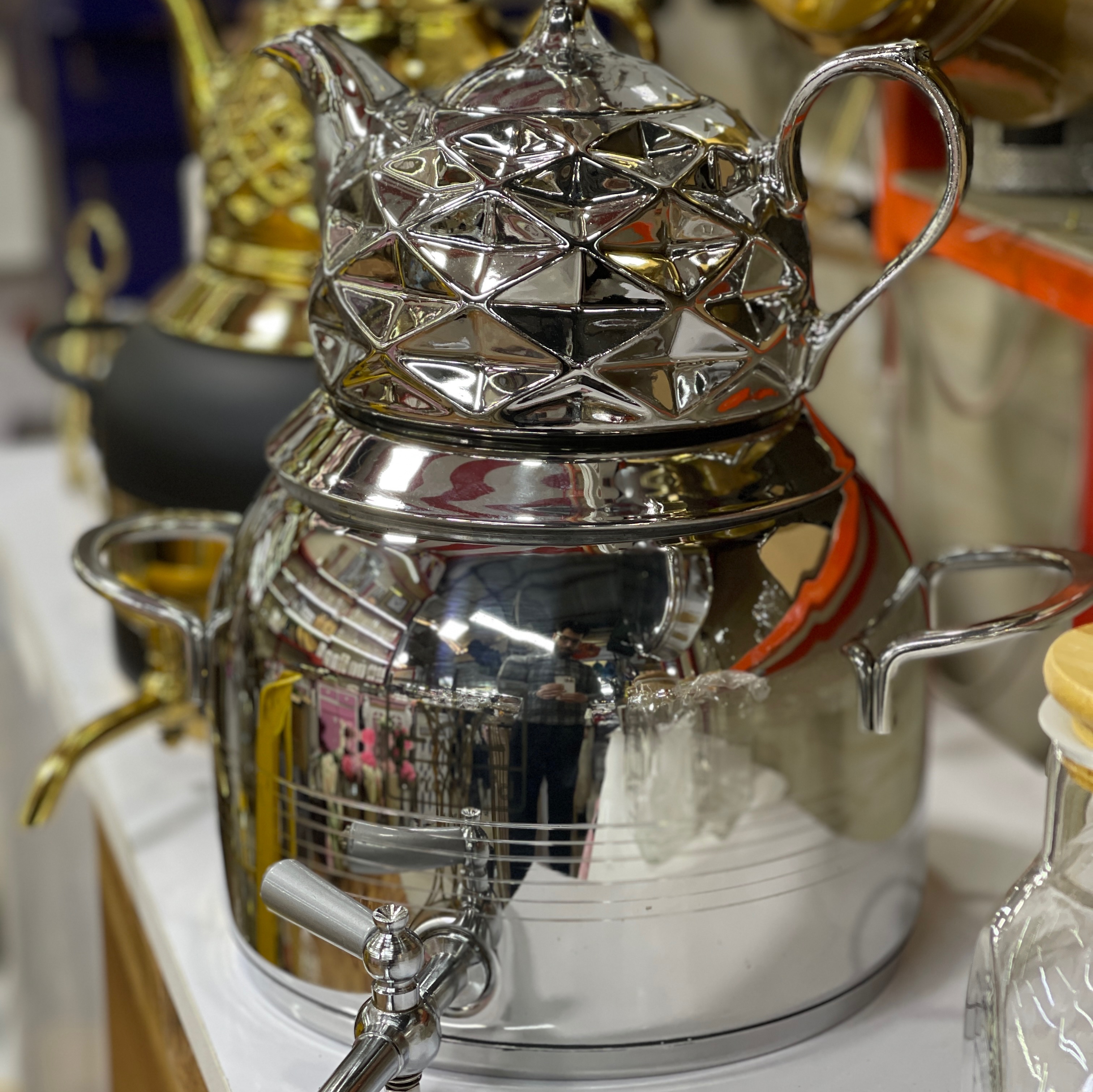 کتری و قوری استیل نقره ی