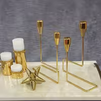 جاشمعی فلزی مدل ال ، دو شعله