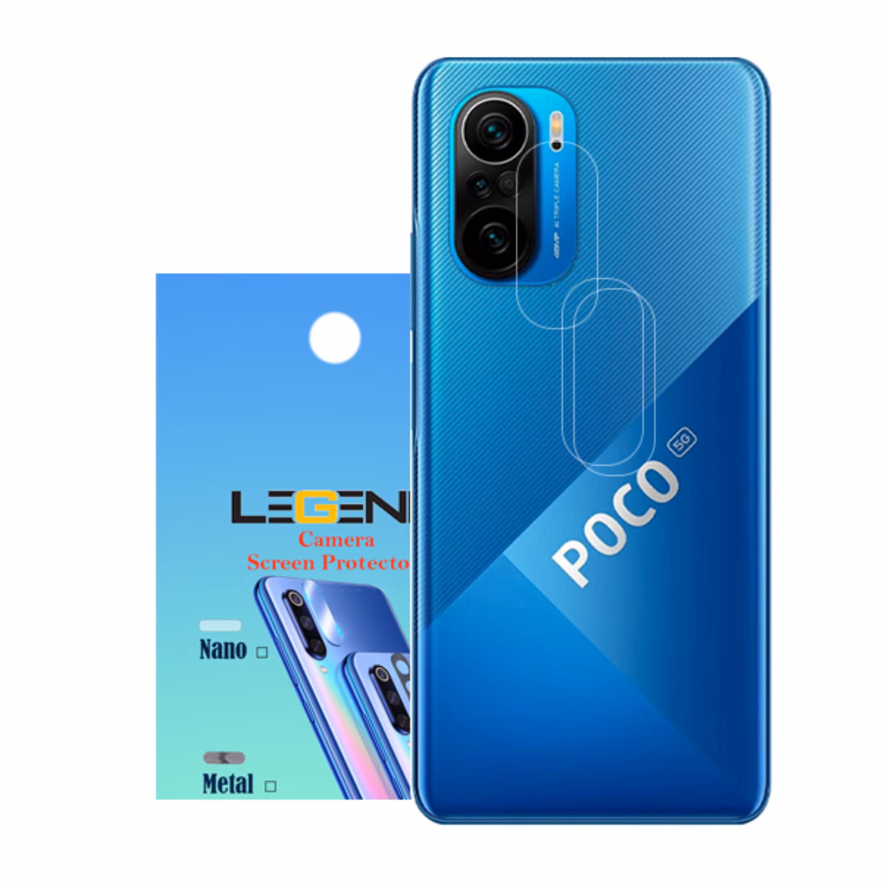 محافظ لنز دوربین لجند مدل نانو گلس مناسب موبایل شیائومی Poco F3 بسته 3 عددی