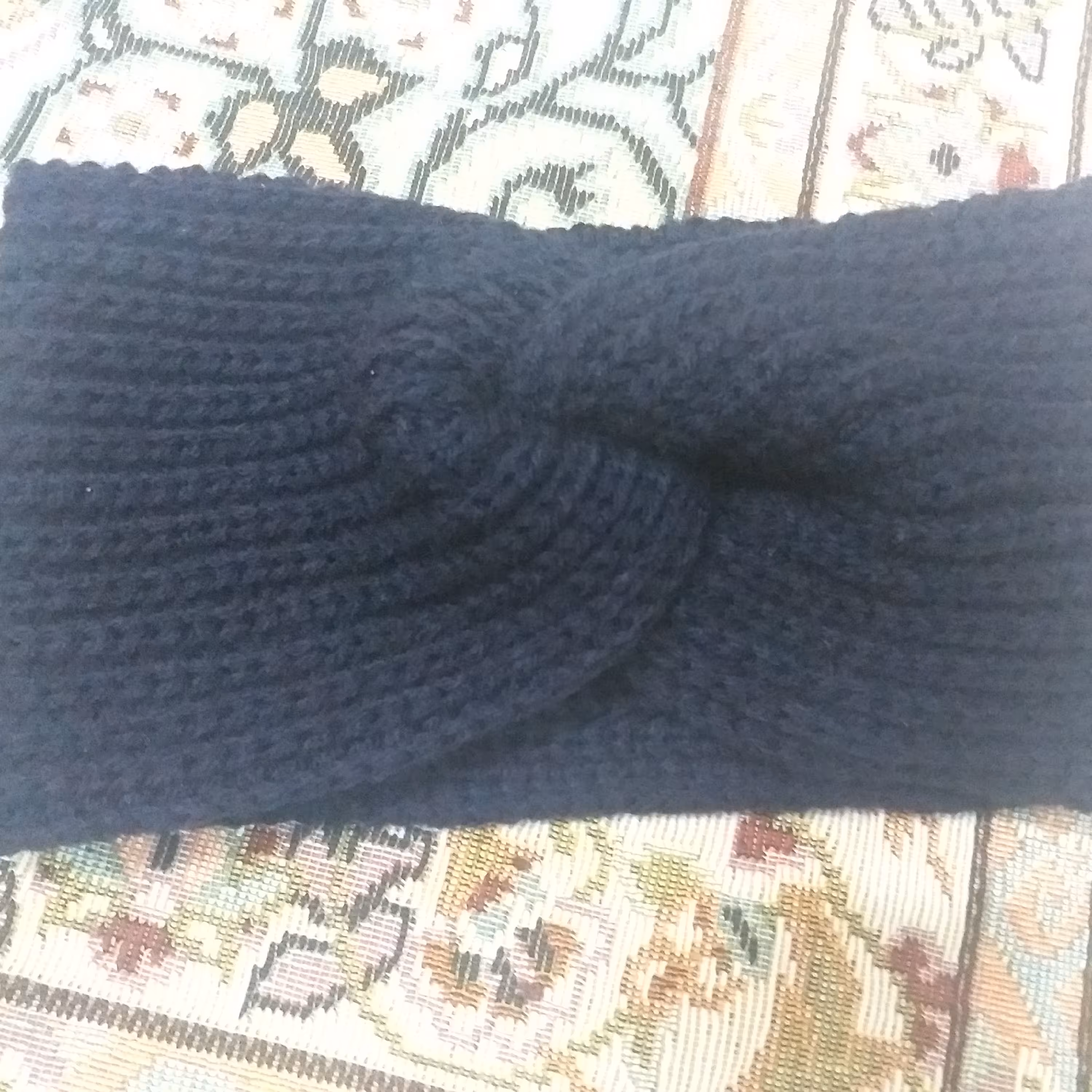 هد بند بافتنی سورمه ای  80گرمی ماشین بافت 