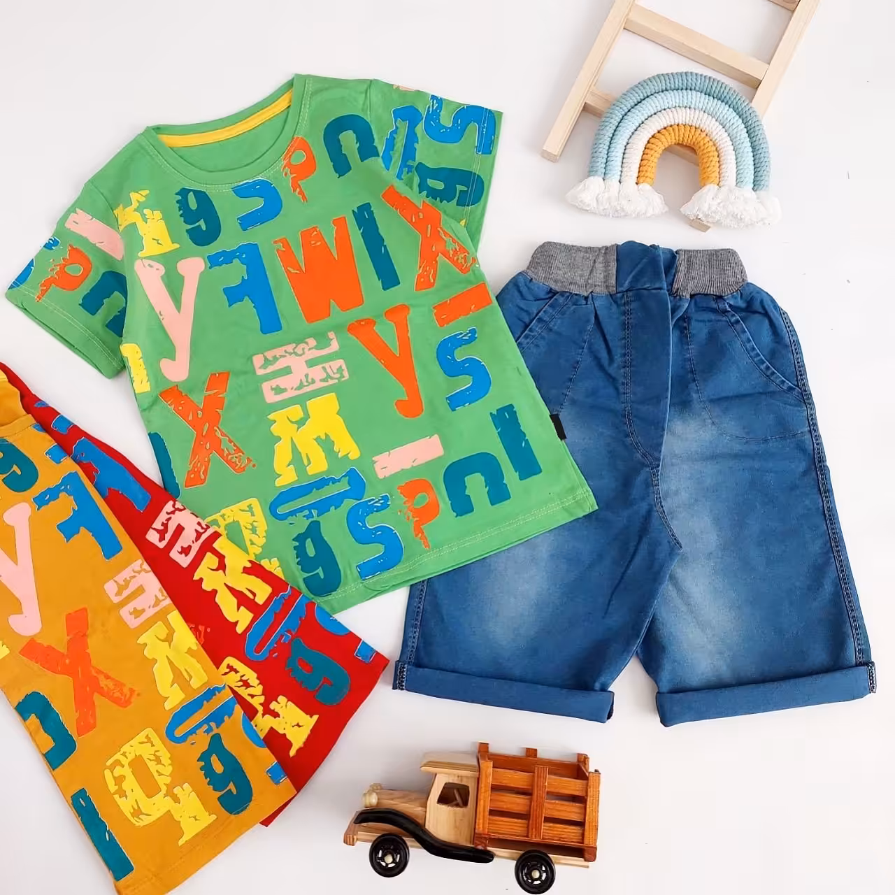 تیشرت شلوارک بچگانه اسپرت لی کاغذی  مناسب 3 تا 11 سال